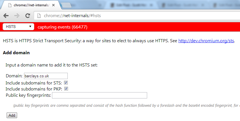 Adding Barclays as a HSTS host