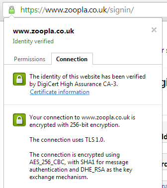  TLS certificate for Zoopla