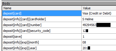 Credit card data exposed