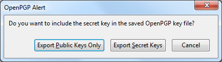 Export Secret Keys