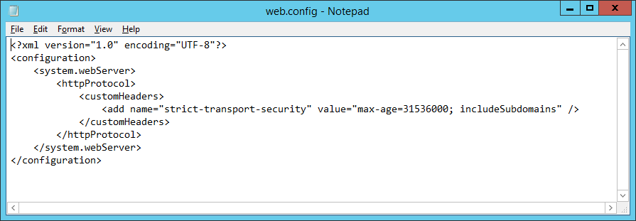 IIS Web.config file