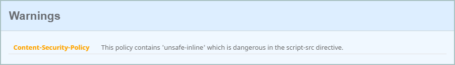 securityheaders.io warnings for scotthelme.co.uk