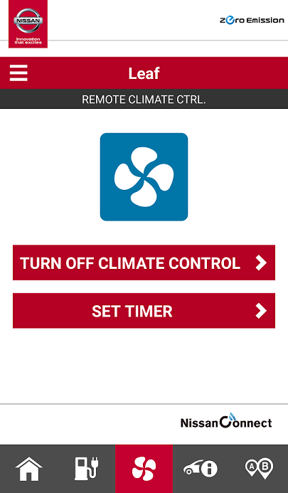 app climate control screen