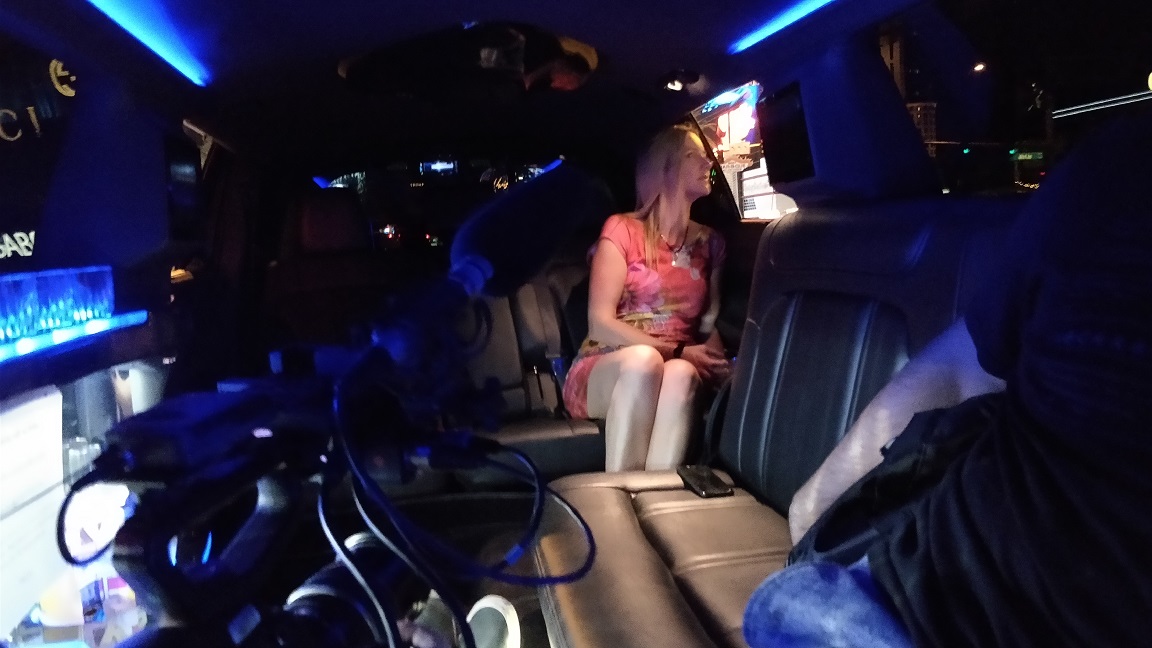 kate being filmed in the limo