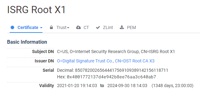 Let's Root Certificate is expiring!