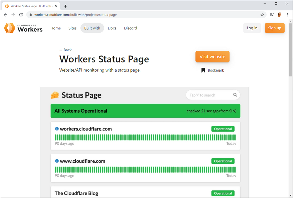 Setting up a quick and easy status page with Cloudflare Workers!
