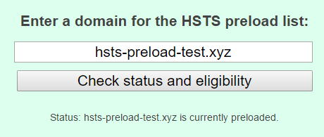 Testing the HSTS preload process