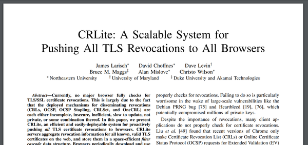 CRLite: Finally a fix for broken revocation?